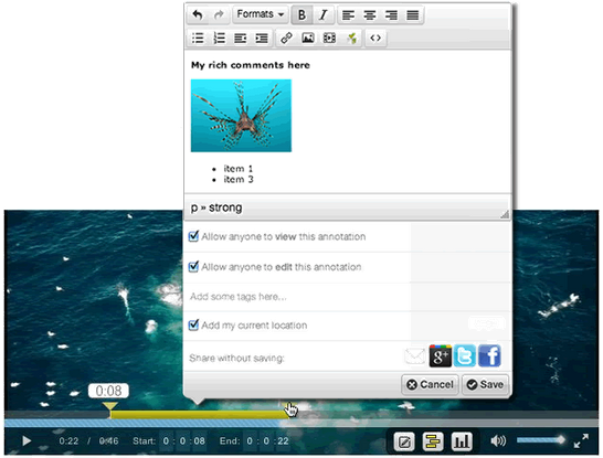 Open Video Annotation screenshot